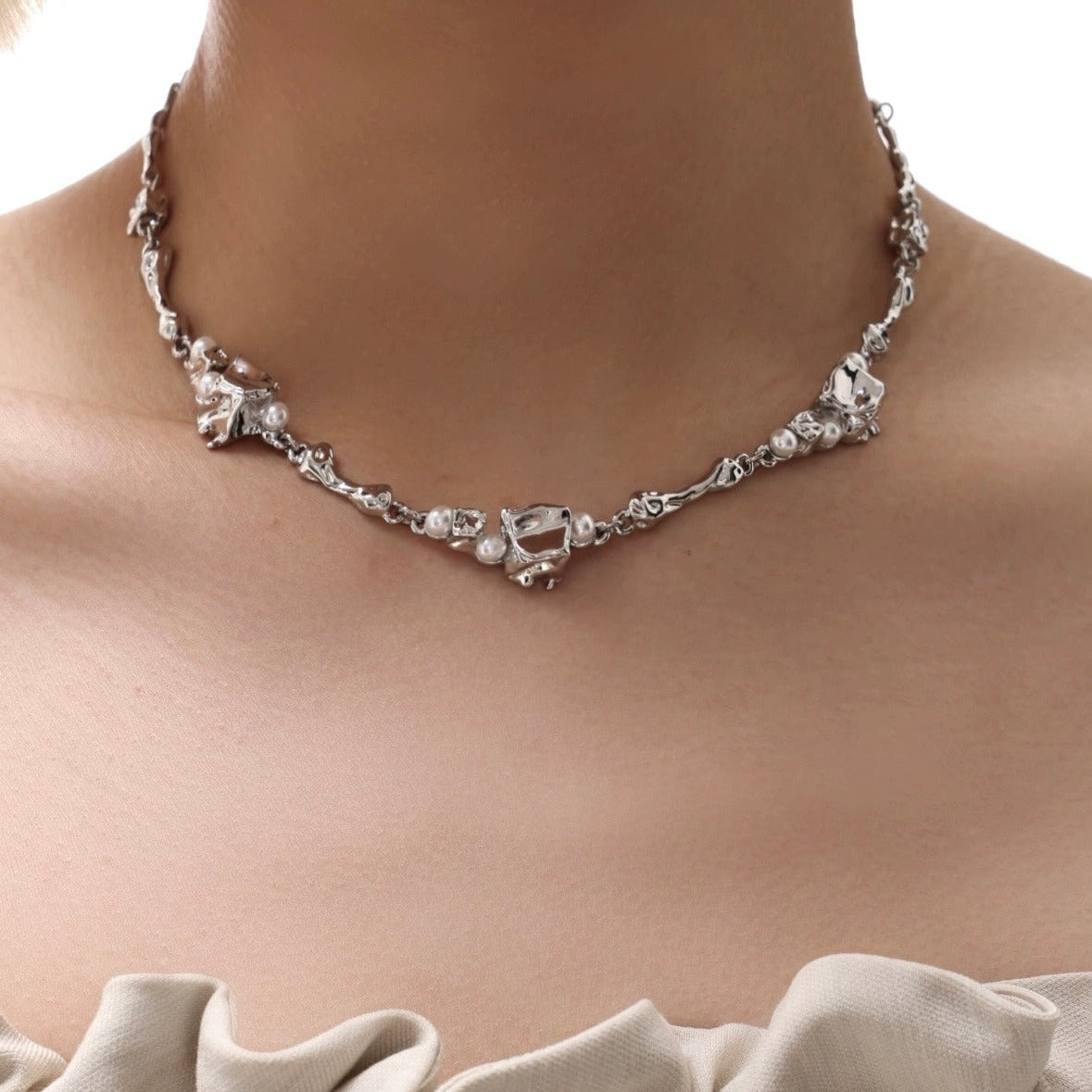 Melting Cubes Statement Necklace