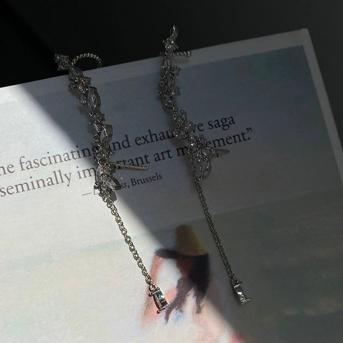 925 SILVER - Sparkle Half Moon Helix Earring