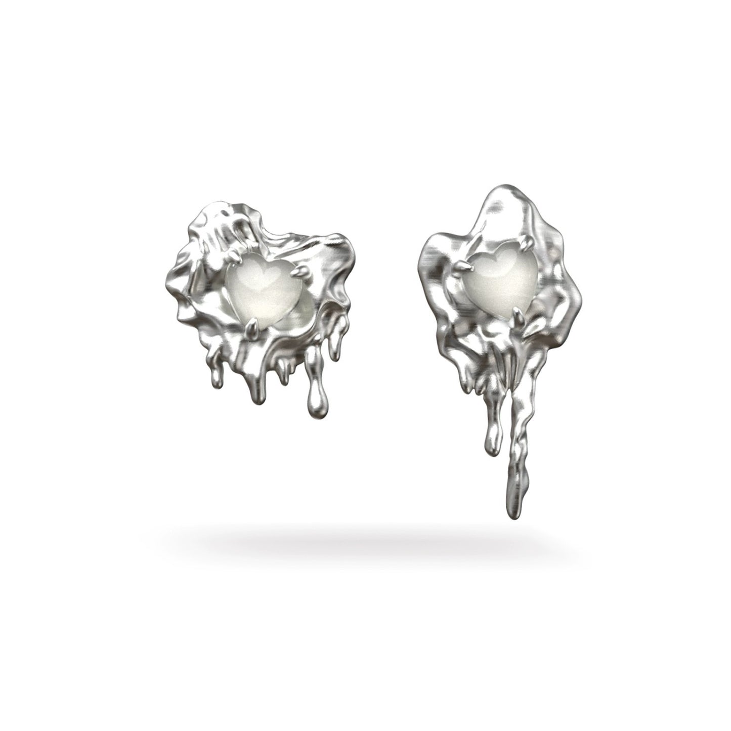 925 SILVER - Asymmetrical Droopling Earrings