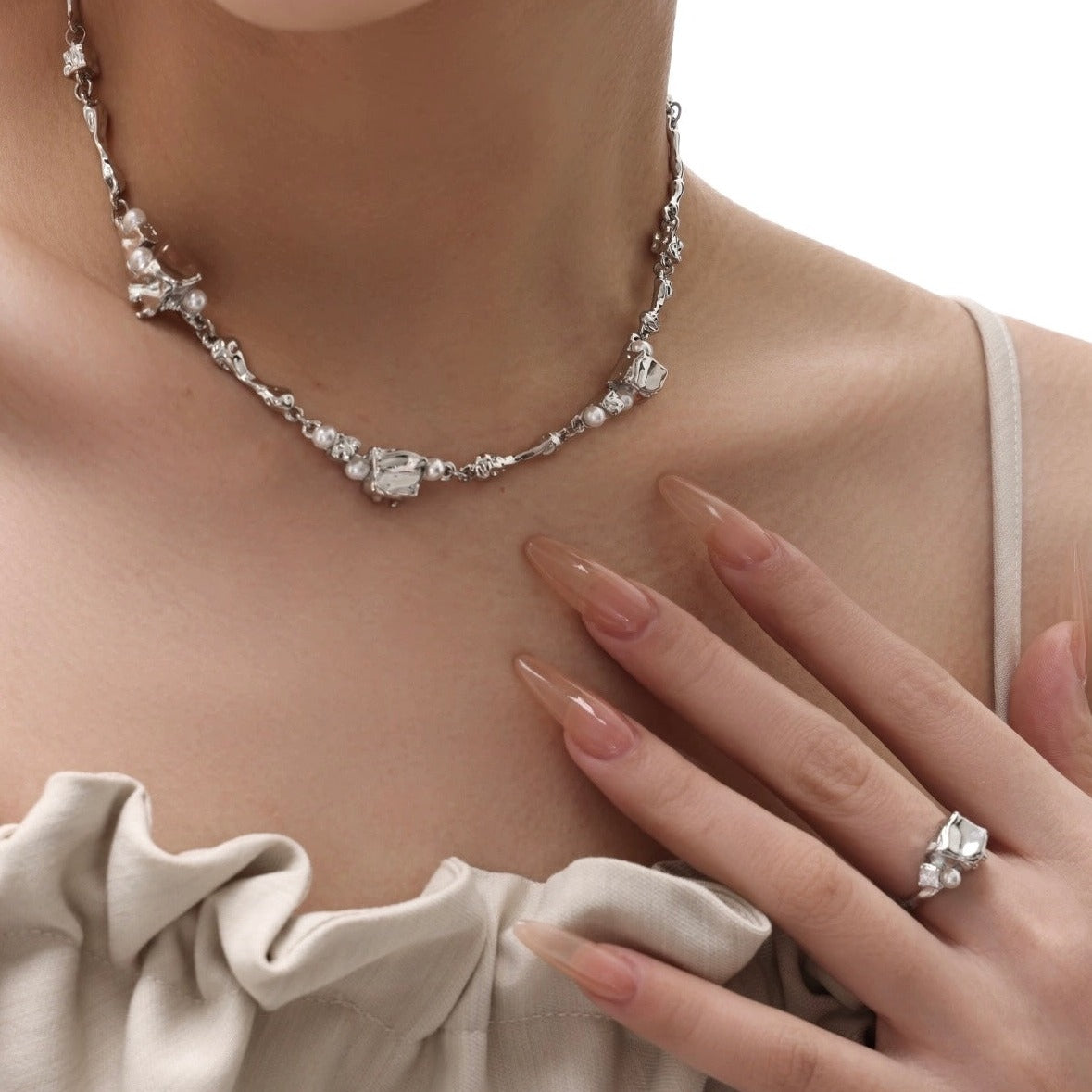 Melting Cubes Statement Necklace