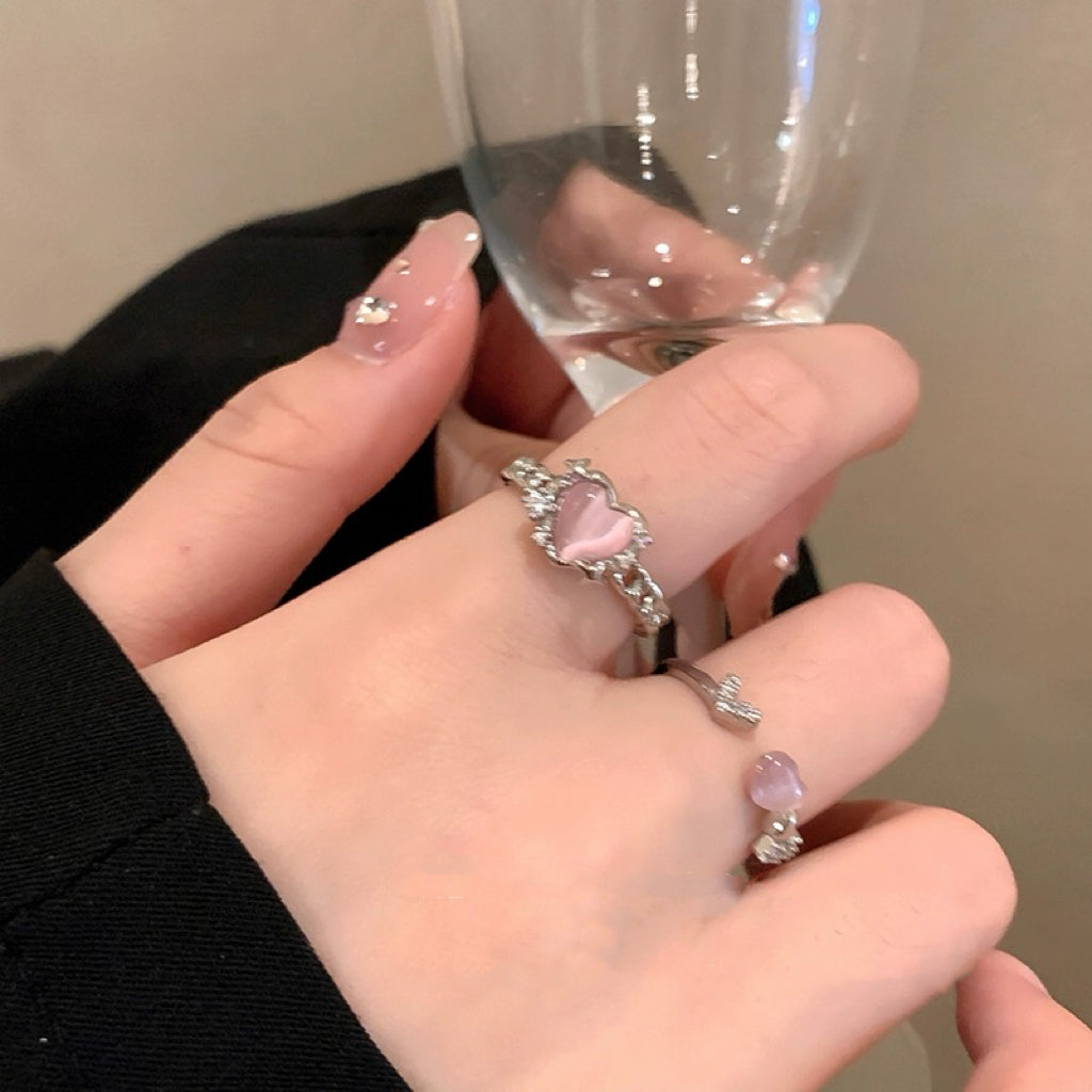 Pink Moon Heart Ring