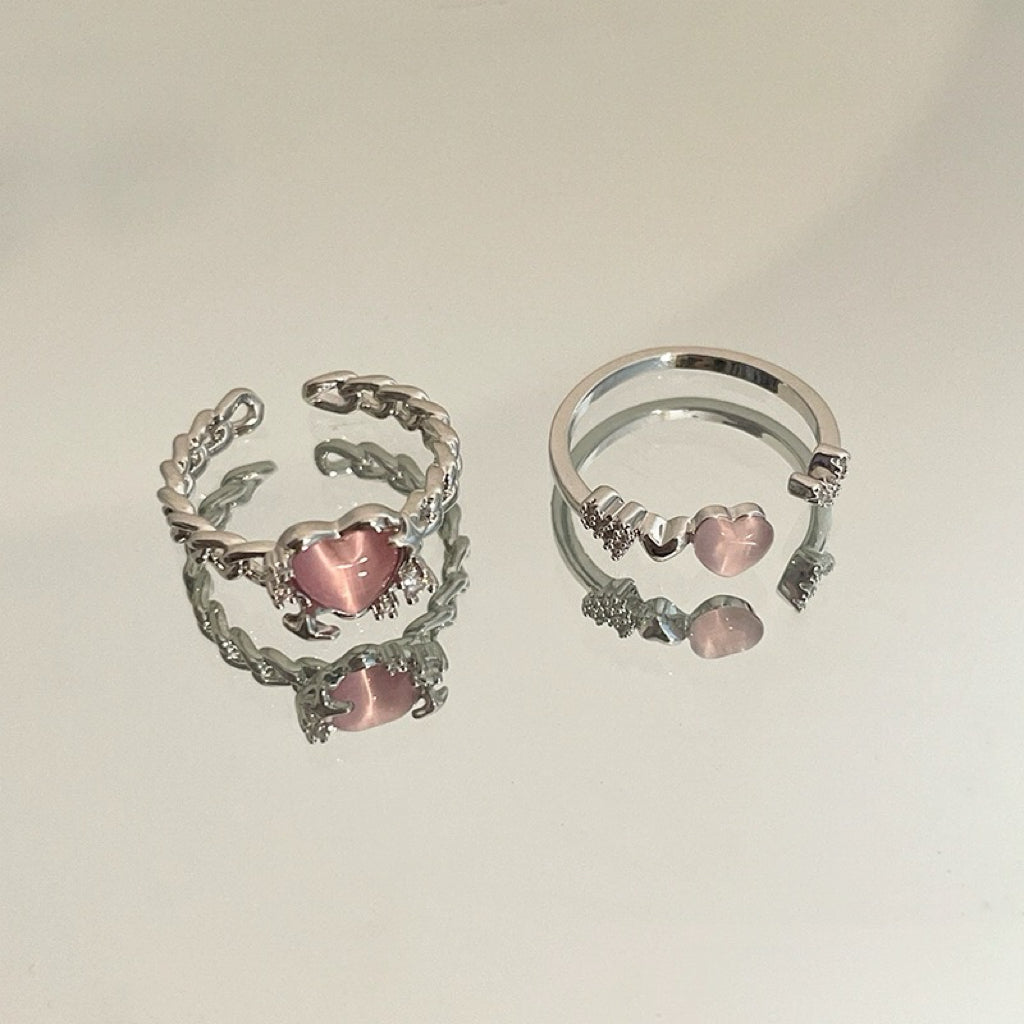 Pink Moon Heart Ring