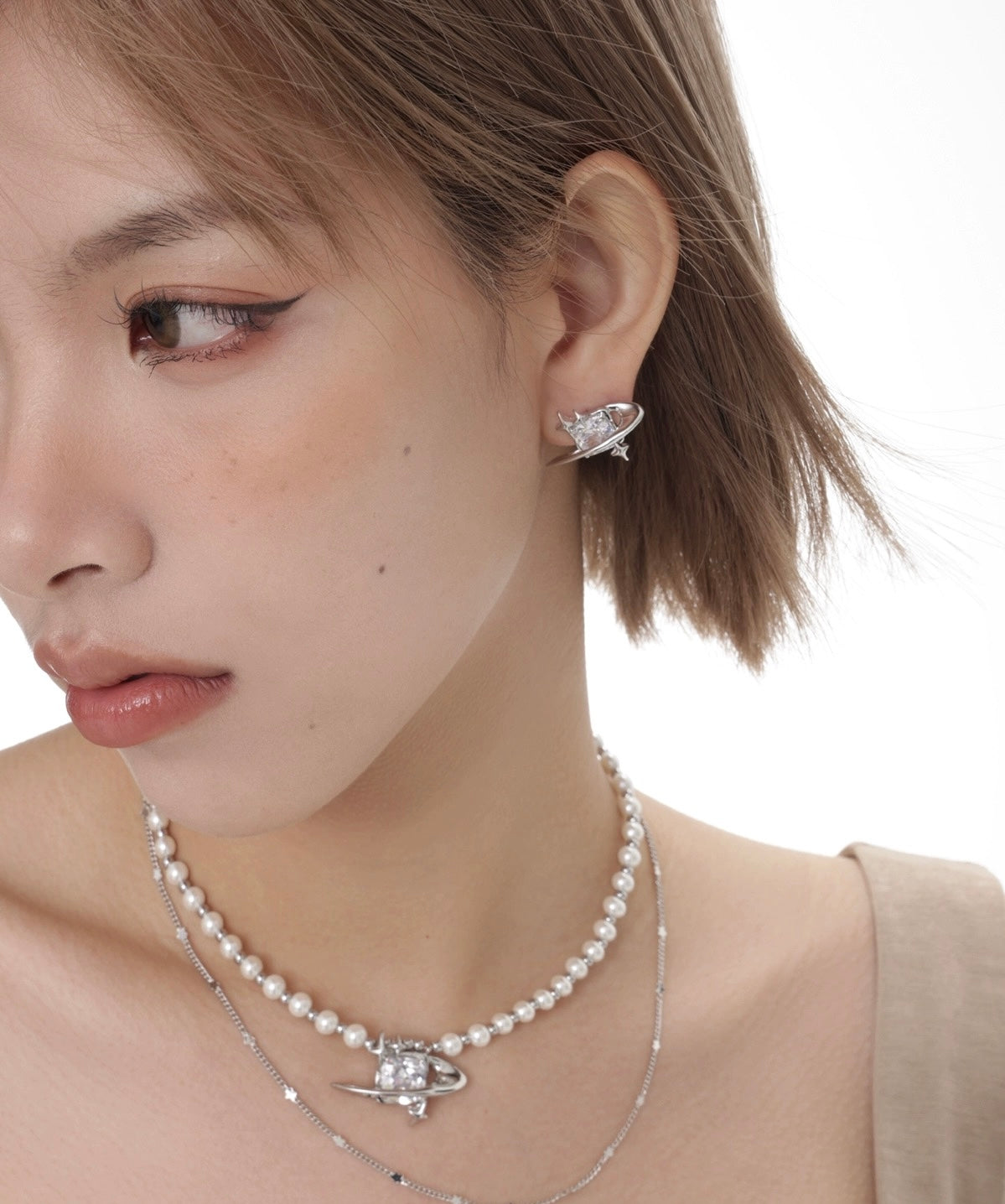 925 SILVER - Sparkle Swoosh Earrings