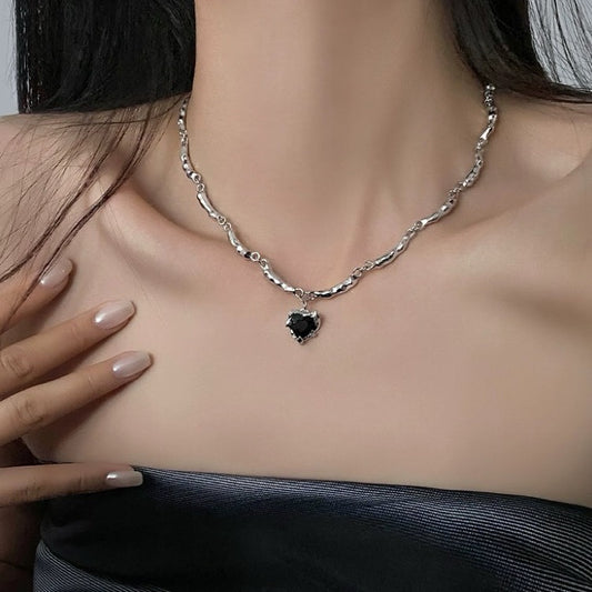Obsidian Heart Necklace