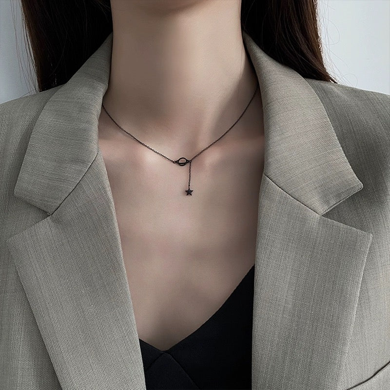 Dark Planet&Star Necklace