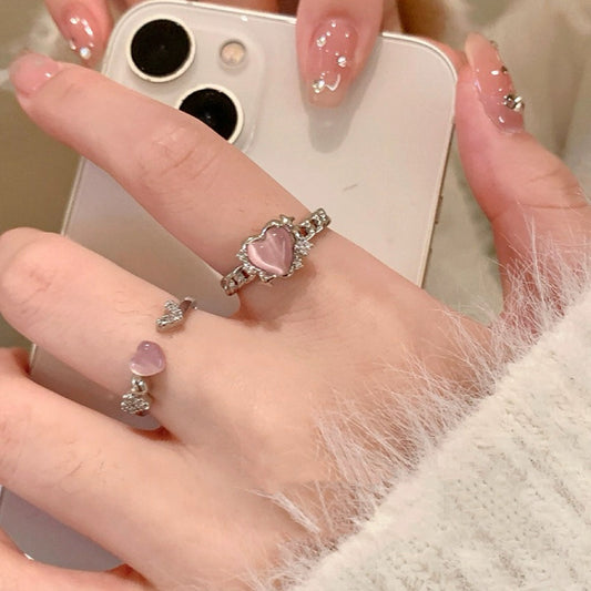 Pink Moon Heart Ring