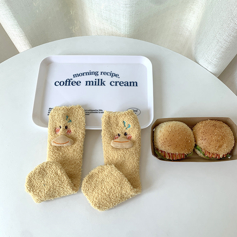 "Fuzzy Duckies" Cozy Socks