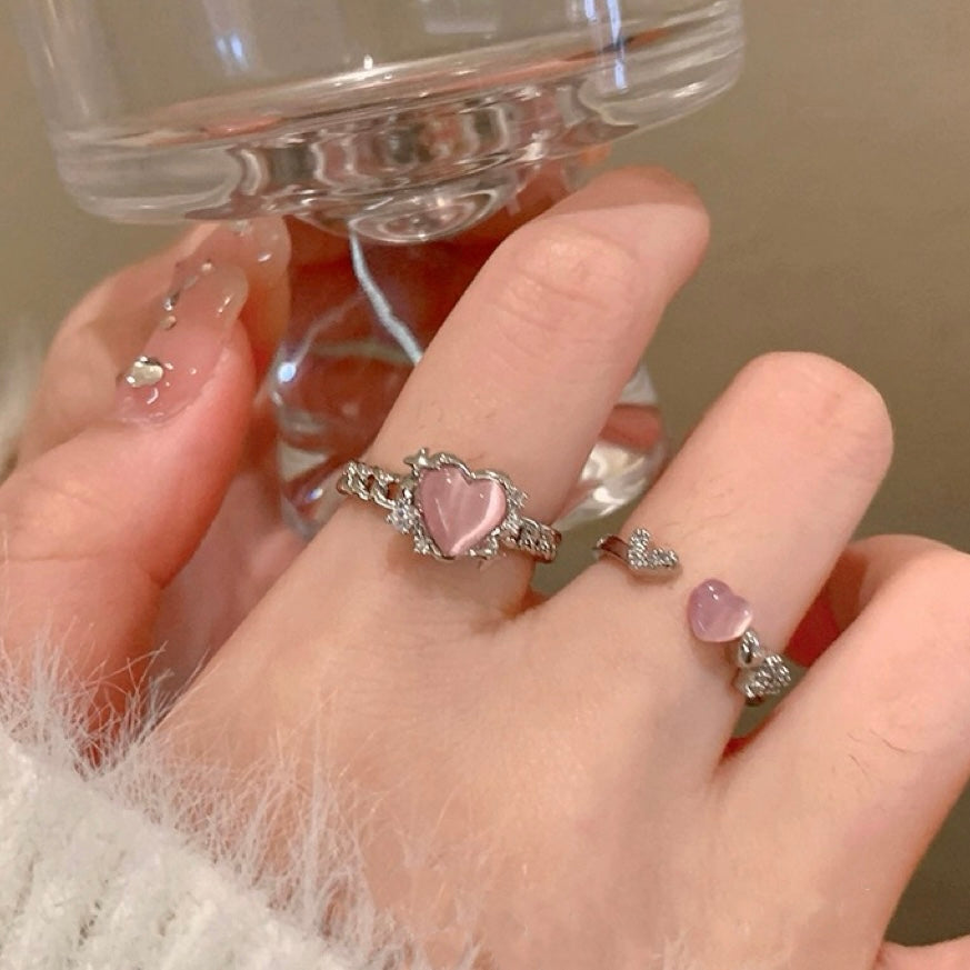 Pink Moon Heart Ring