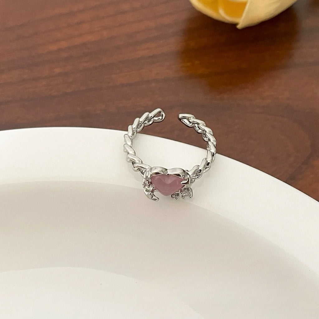 Pink Moon Heart Ring