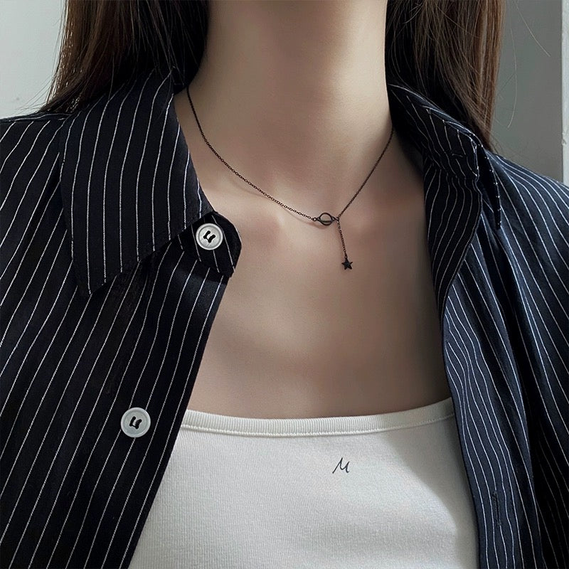 Dark Planet&Star Necklace
