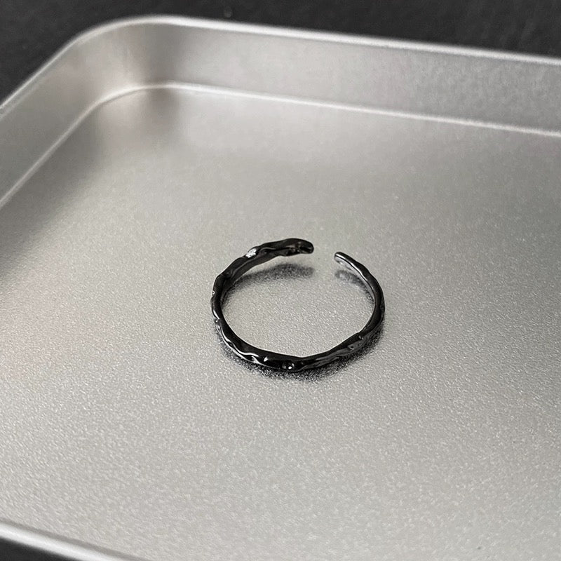 Minimalism Oxidized Metallic Ring