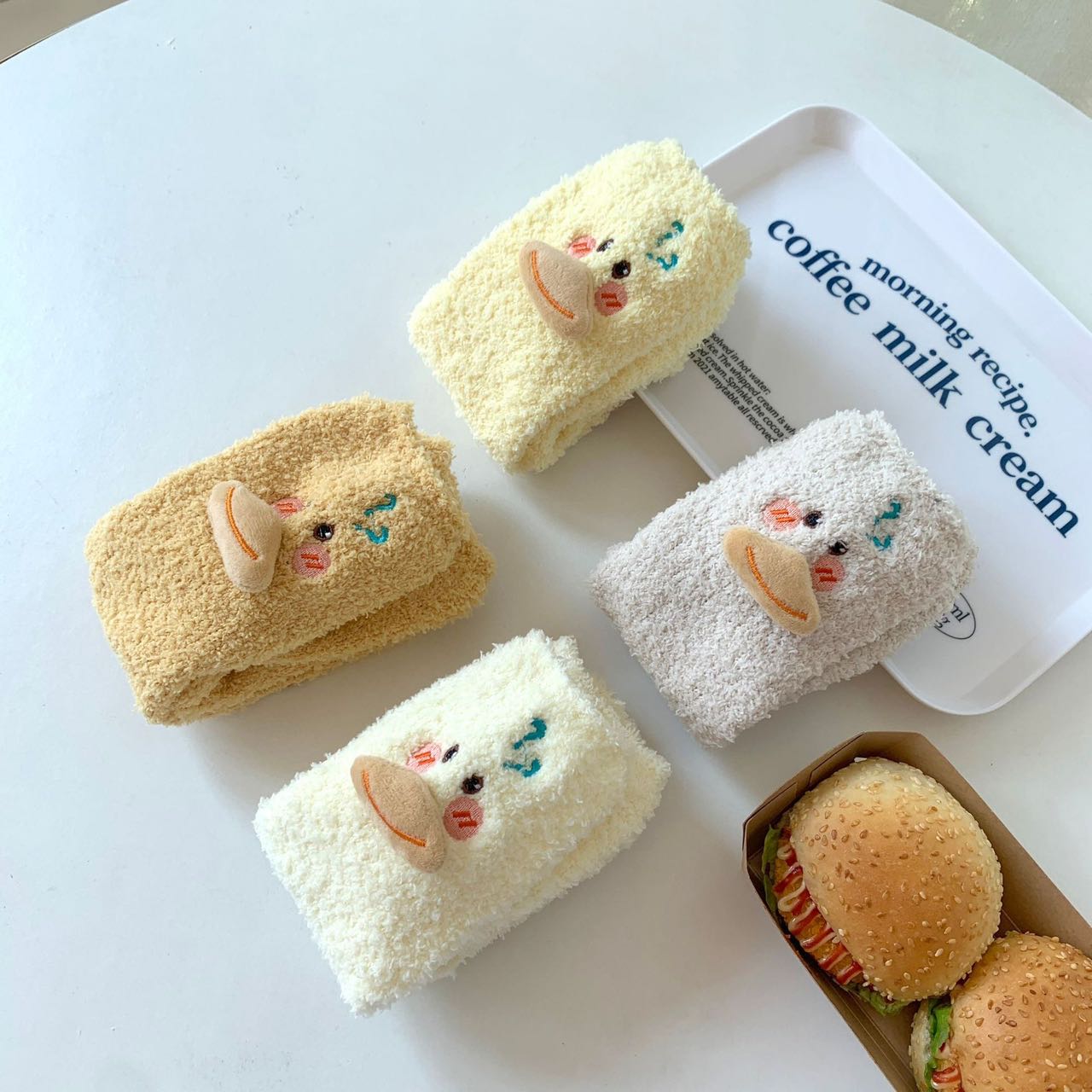 "Fuzzy Duckies" Cozy Socks